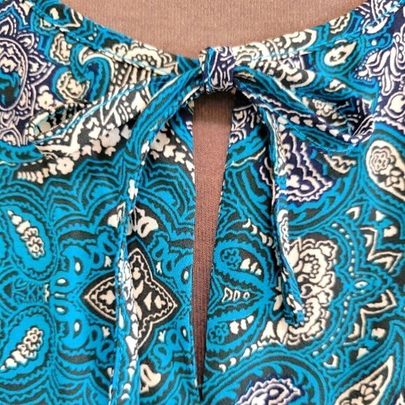 EC GAP TEAL BOHO FLOWY BLOUSE SZ. M - Picture 3 of 5